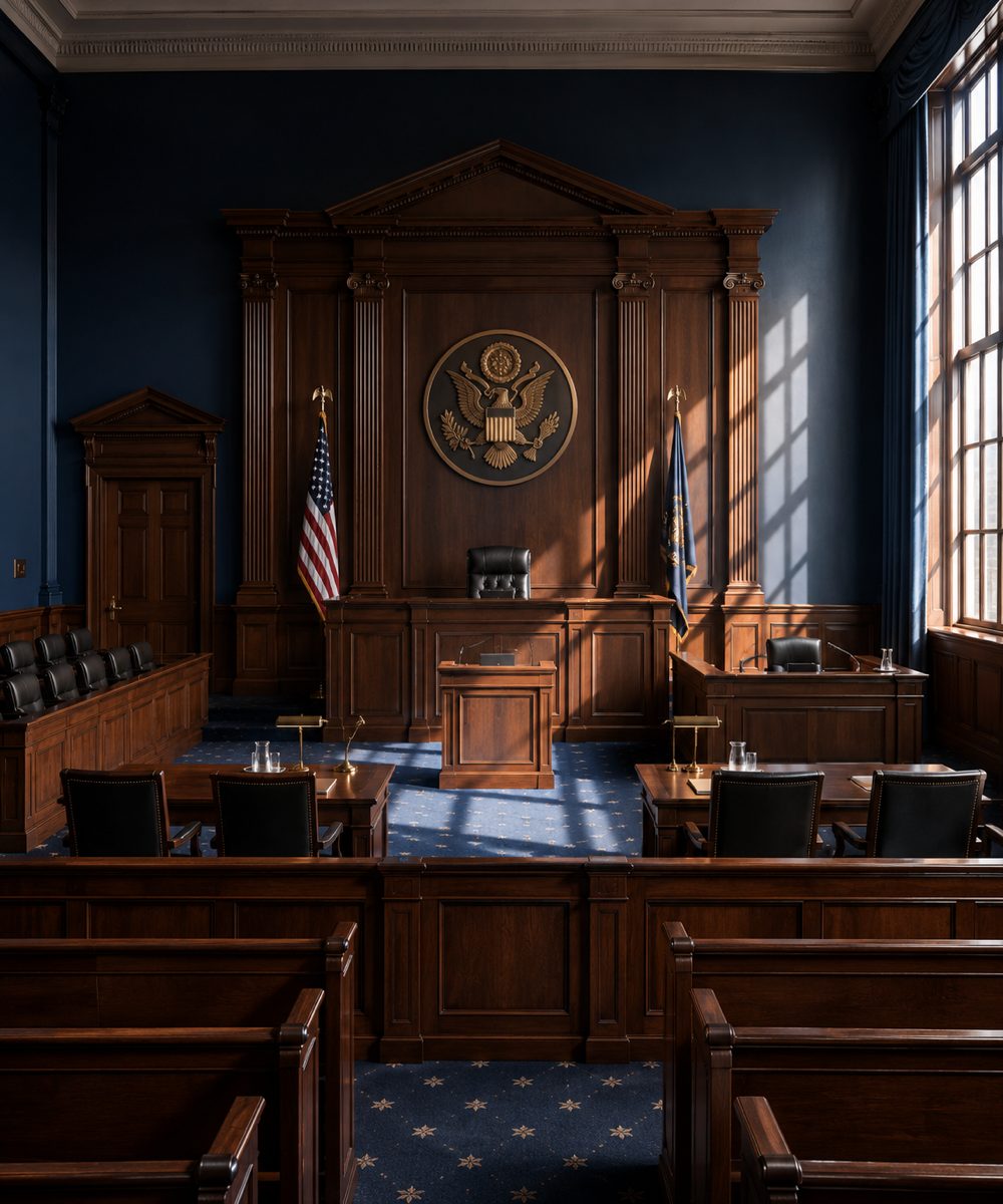 Federal courthouse and government architecture tied to public corruption defense